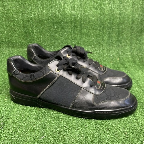 GUCCI Signature Mens Monogram Leather Sneaker Size 11 M Made Italy (No Insoles) - Picture 1 of 9